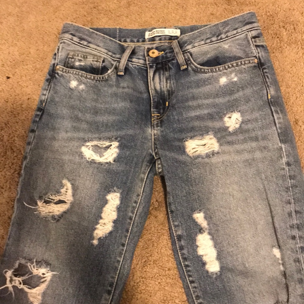 Zara Basic Boyfriend Crop Denim - image 3